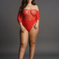 Le Desir Collection Crotchless Rhinestone Teddy Red Size OSX