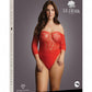 Le Desir Collection Crotchless Rhinestone Teddy Red Size OSX