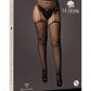 Le Desir Collection Suspender Rhinestone Pantyhose Black Size OSX