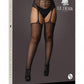 Le Desir Collection High-Waist Garterbelt Stockings Black Size OSX