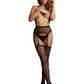 Le Desir Collection Garterbelt Stockings with Lace Top Black Size OS