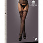 Le Desir Collection Garterbelt Stockings with Lace Top Black Size OS