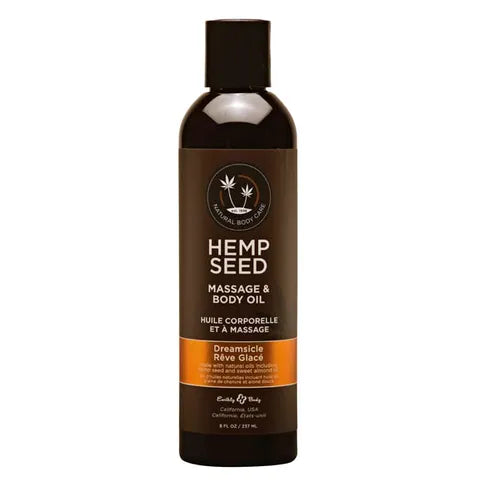 Earthly Body Hemp Seed Massage & Body Oil Dreamsicle (Tangerine & Plum) 237ml