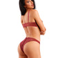 Fantasy Lingerie EDGE Crotchless Open Back Teddy Burgundy - Size S/M or M/L