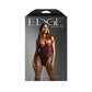 Fantasy Lingerie EDGE Crotchless Open Back Teddy Burgundy - Size S/M or M/L