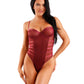 Fantasy Lingerie EDGE Crotchless Open Back Teddy Burgundy - Size S/M or M/L