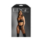 Fantasy Lingerie EDGE Wetlook Quilted Bra & Crotchless Panty - Size S/M or M/L