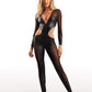 Fantasy Lingerie EDGE Wetlook & Mesh Catsuit - Size S/M or M/L