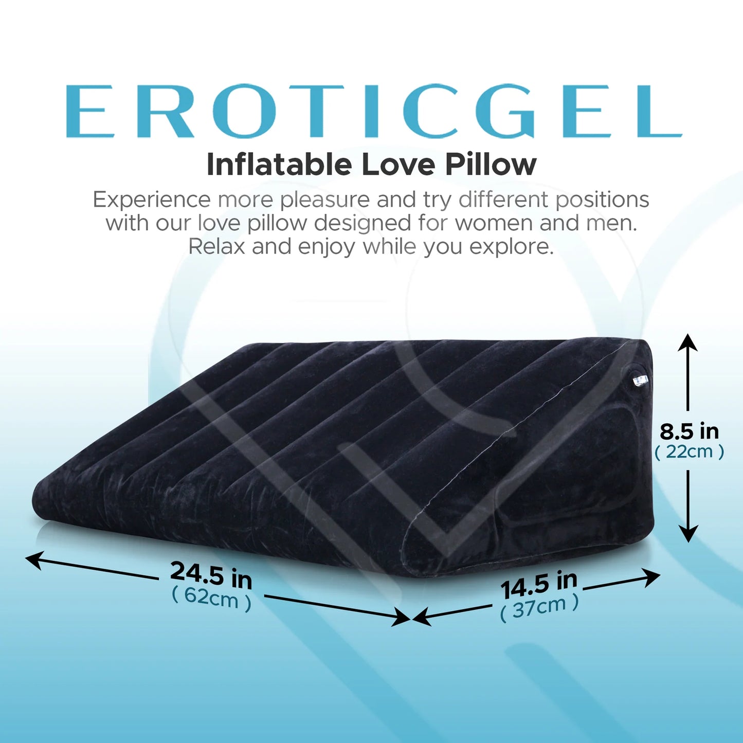 Eroticgel Inflatable Love Pillow - 37cm x 62cm x 22cm (12.5" x 24.5" x 8.5")