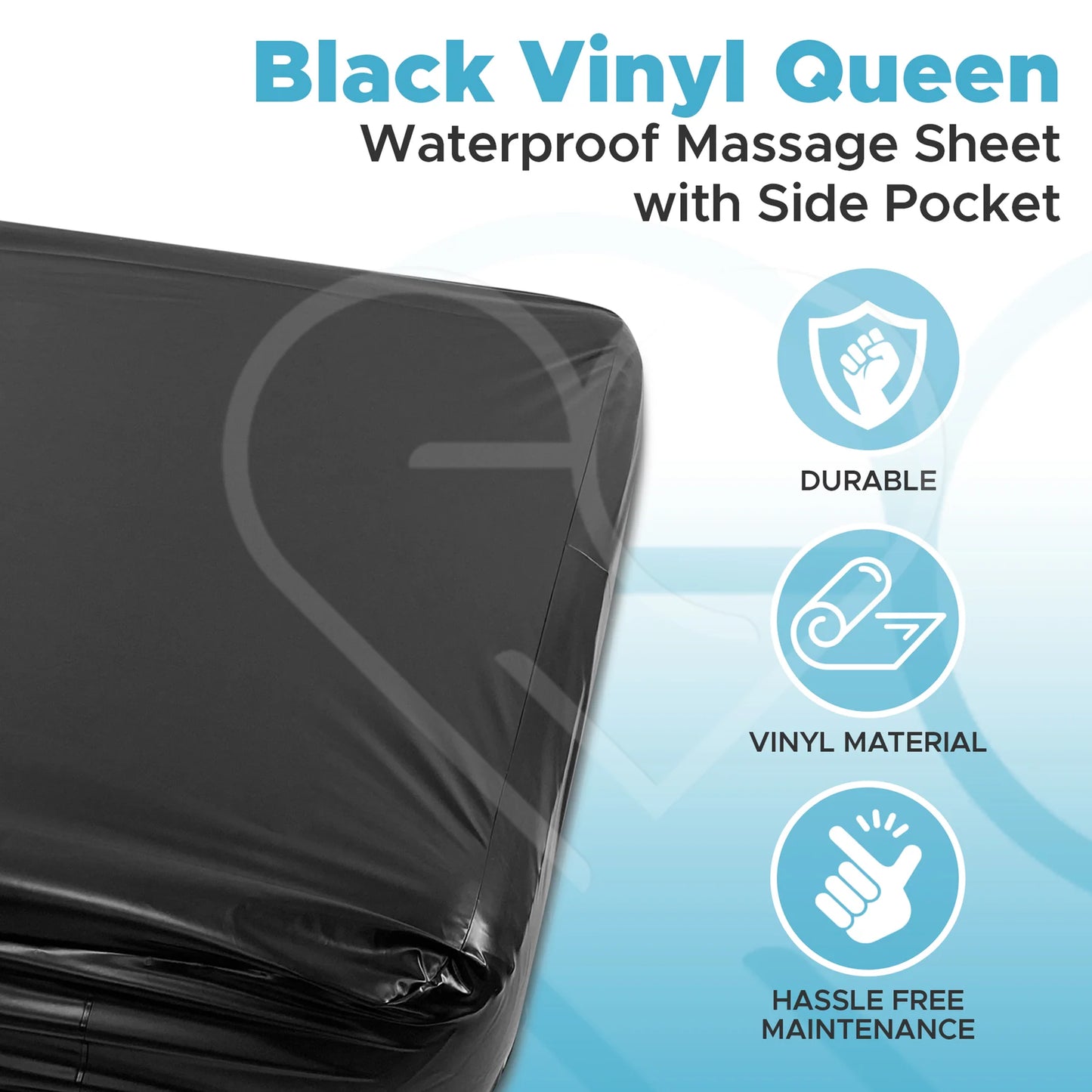 Eroticgel Vinyl Fitted Waterproof Sheet - Queen 152cm x 203cm x 35cm