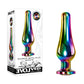 Evolved Rainbow Metal Plug - Coloured 11.1cm Medium Butt Plug with Gem Base