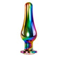 Evolved Rainbow Metal Plug - Coloured 12.9cm Large Butt Plug with Gem Base