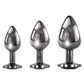 Evolved Black Gem Anal Plug Set - Metallic Butt Plugs - Set of 3 Sizes