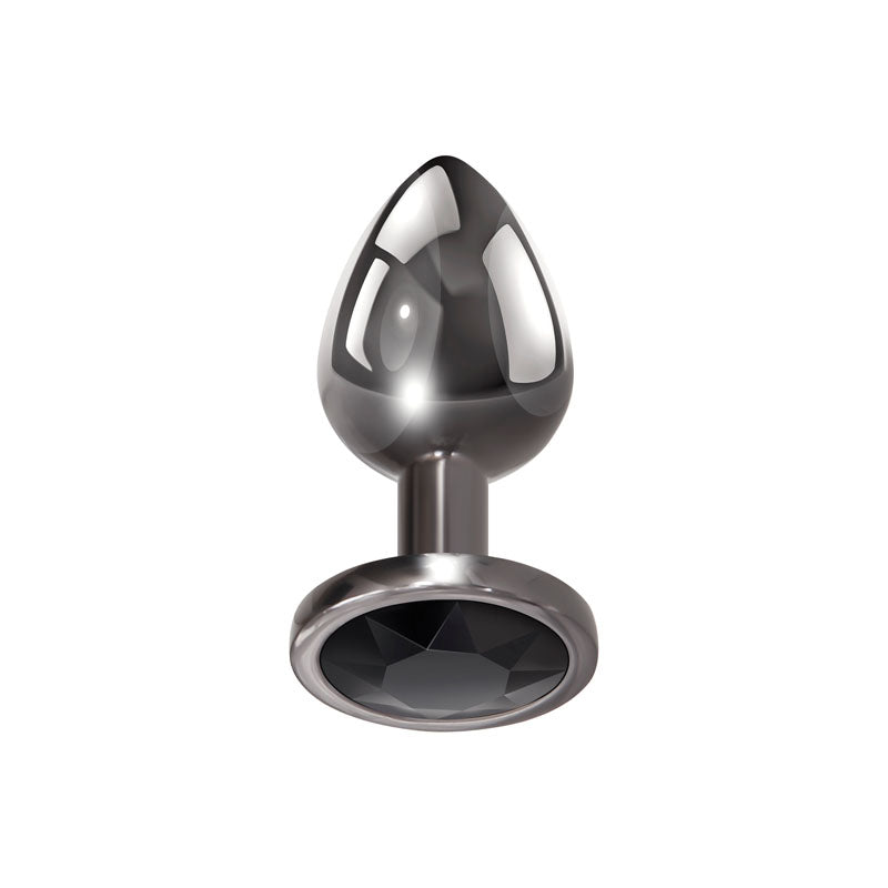 Evolved Black Gem Anal Plug - Metallic 7.1cm Small Butt Plug with Black Gem Base