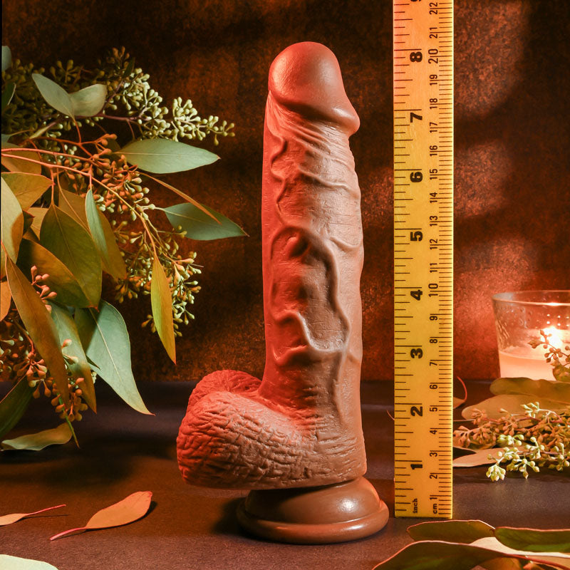 Evolved REALISTIC DILDO 8" (21cm) DARK - Brown