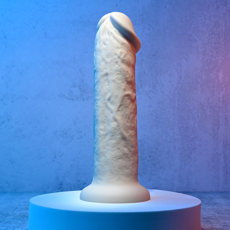 Evolved 7" GIRTHY VIBRATING DONG LIGHT Flesh 17.8cm USB Rechargeable Vibrating Dong