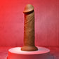 Evolved 7" GIRTHY VIBRATING DONG DARK Brown 17.8cm USB Vibrating Dildo