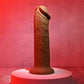 Evolved 7" GIRTHY VIBRATING DONG DARK Brown 17.8cm USB Vibrating Dildo