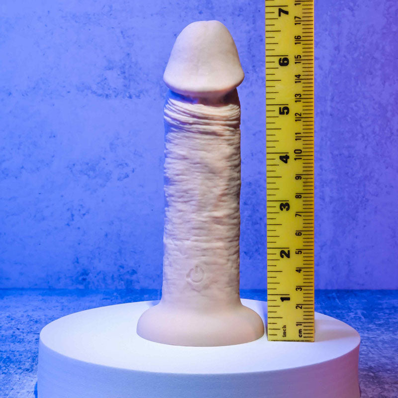 Evolved 6" VIBRATING DONG LIGHT Flesh 15.2cm USB Rechargeable Vibrating Dong