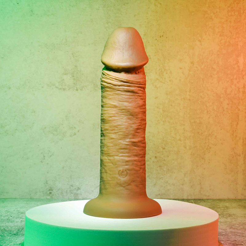 Evolved 6" VIBRATING DONG DARK Brown 15.2cm USB Rechargeable Vibrating Dildo