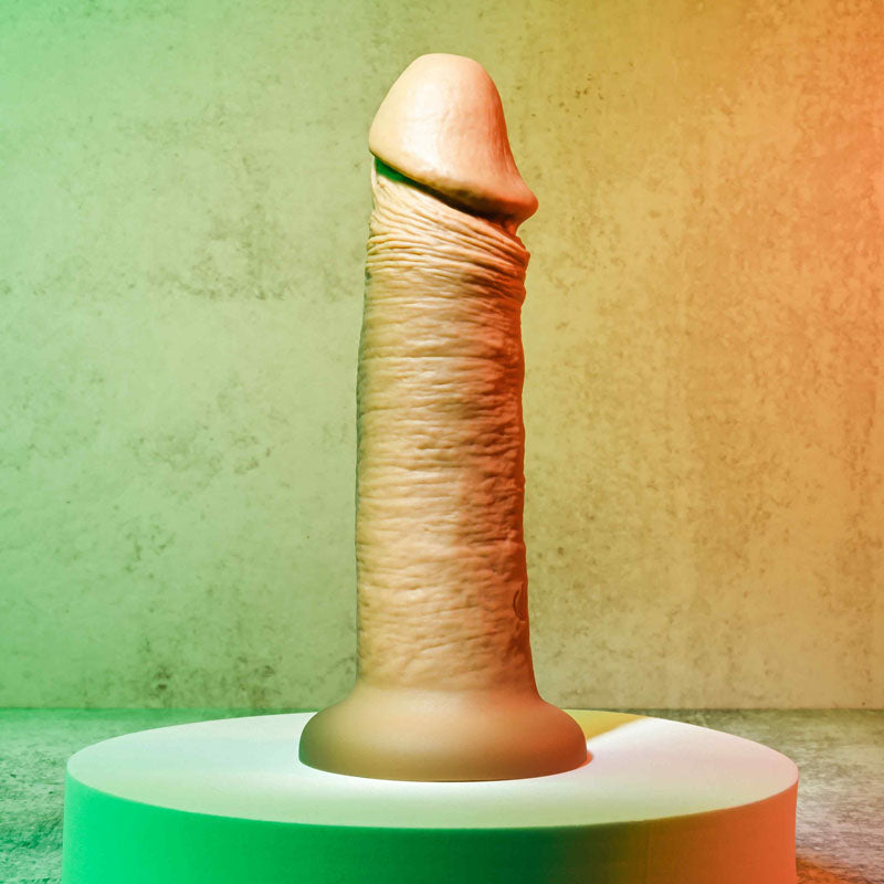 Evolved 6" VIBRATING DONG DARK Brown 15.2cm USB Rechargeable Vibrating Dildo