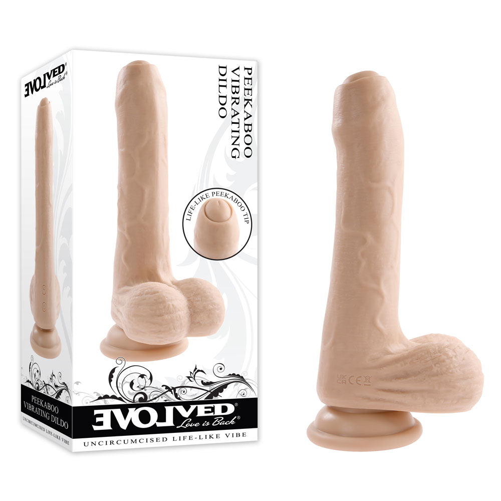 Evolved PEEK A BOO VIBRATING DILDO LIGHT 20.3cm USB Rechargeable Uncut Dong