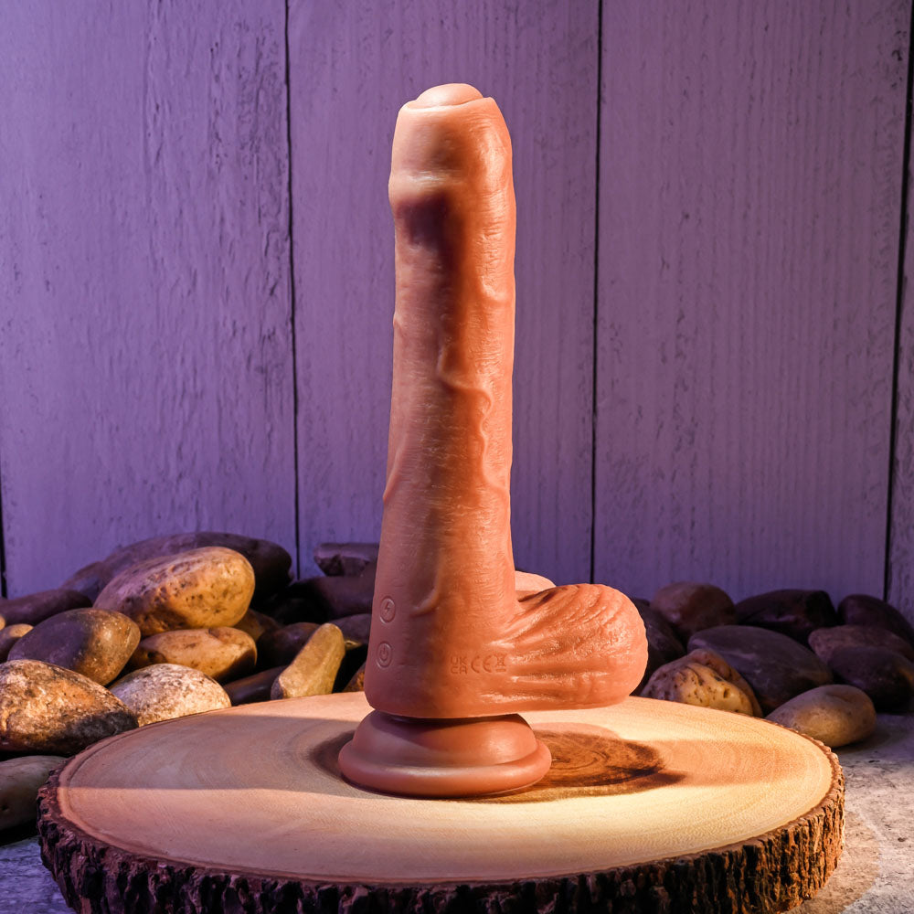 Evolved PEEK A BOO VIBRATING DILDO DARK 20.3cm USB Rechargeable Uncut Dong