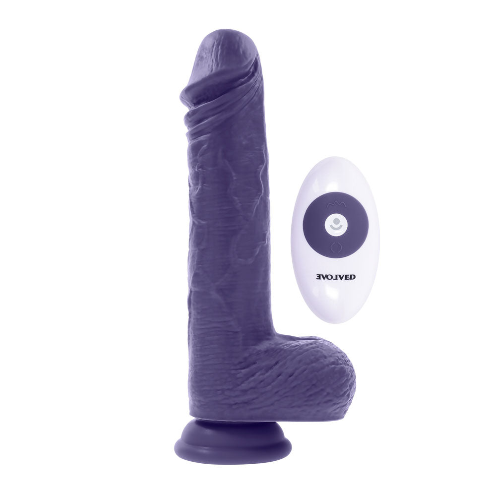 Evolved PLEASURE RIDER - Blue 22.2cm Vibrating & Thrusting Dong with Remote