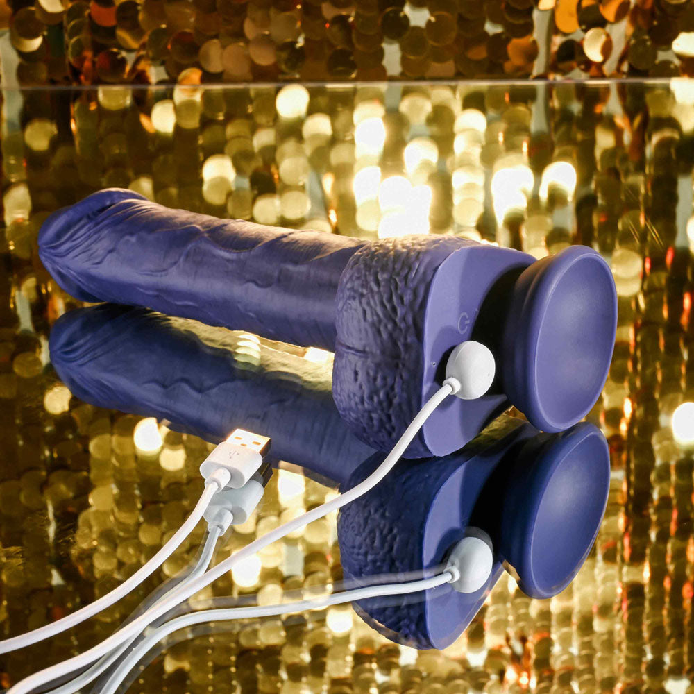 Evolved PLEASURE RIDER - Blue 22.2cm Vibrating & Thrusting Dong with Remote