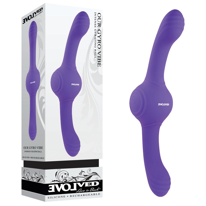 Evolved OUR GYRO VIBE Purple 29.5cm USB Rechargeable Super Double Vibrator