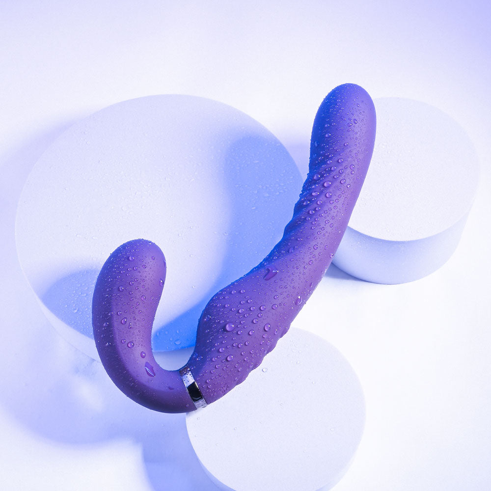 Evolved SHARE THE LOVE Purple 22.9cm USB Rechargeable Inflatable Strapless Strap-On Vibrator