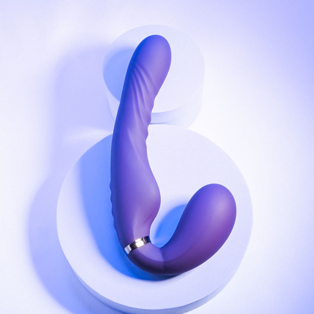 Evolved SHARE THE LOVE Purple 22.9cm USB Rechargeable Inflatable Strapless Strap-On Vibrator