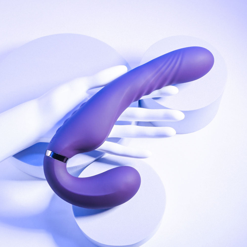 Evolved SHARE THE LOVE Purple 22.9cm USB Rechargeable Inflatable Strapless Strap-On Vibrator