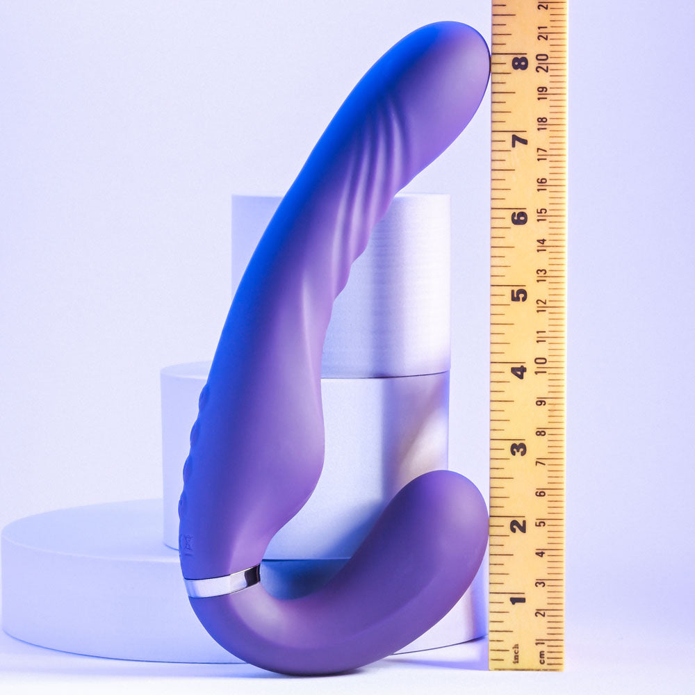 Evolved SHARE THE LOVE Purple 22.9cm USB Rechargeable Inflatable Strapless Strap-On Vibrator