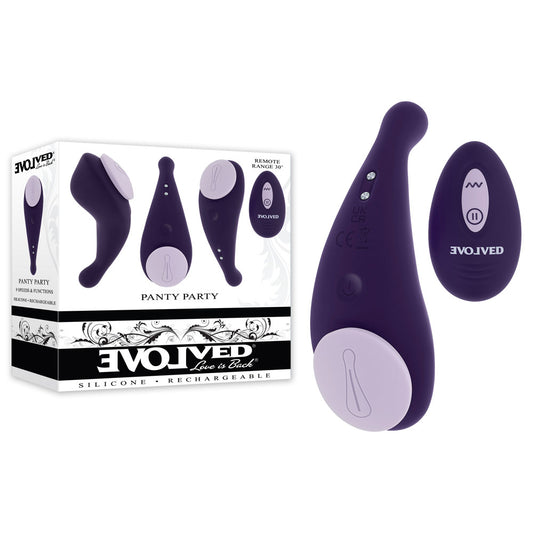 Evolved PANTY PARTY - Purple USB Rechargeable Panty Vibrator with Remote Control