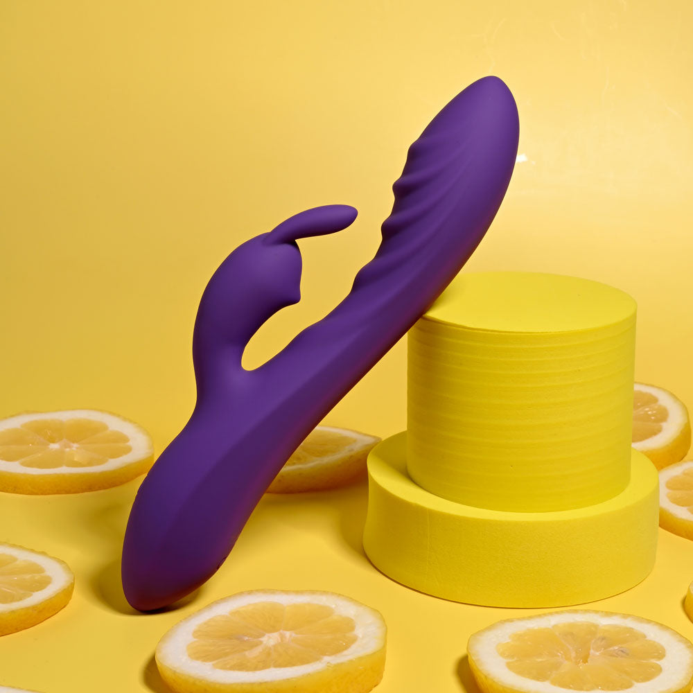 Evolved WAVY RABBIT Purple 20.6cm USB Rechargeable Rabbit Vibrator