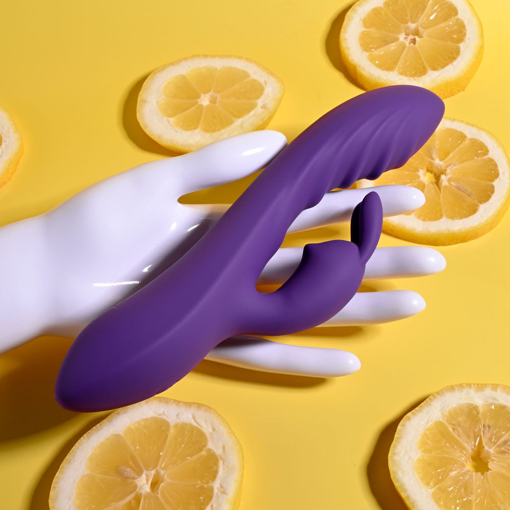 Evolved WAVY RABBIT Purple 20.6cm USB Rechargeable Rabbit Vibrator