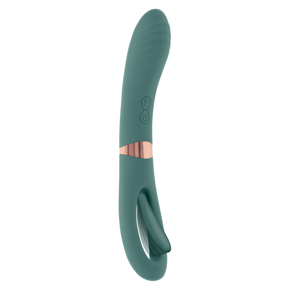 Evolved CHICK FLICK Olive Green 24cm USB Rechargeable Vibrator with Flicking Tip