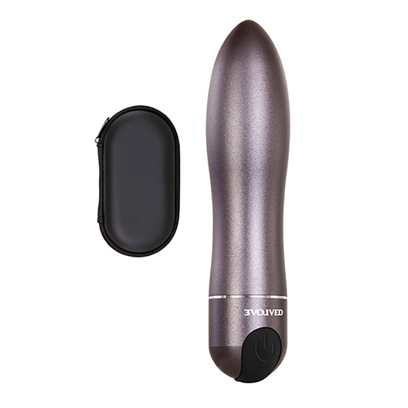 Evolved Travel-Gasm Gray 9cm USB Rechargeable Bullet Vibrator with Travel Case