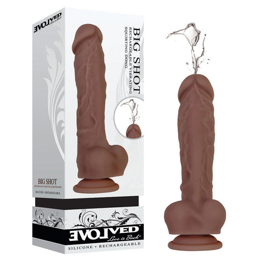 Evolved Big Shot - Brown 20.3cm (8") USB Rechargeable Squirting Dong Dildo