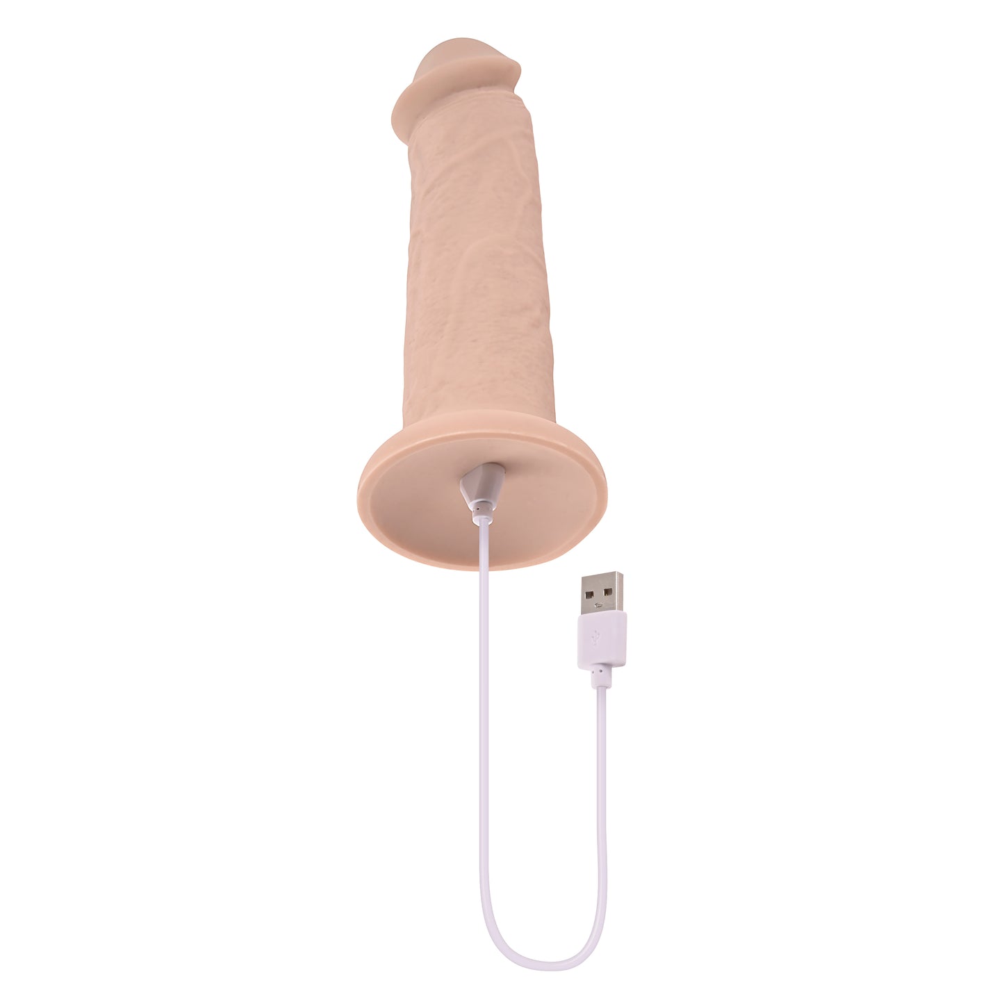 Evolved 7" GIRTHY VIBRATING DONG LIGHT Flesh 17.8cm USB Rechargeable Vibrating Dong