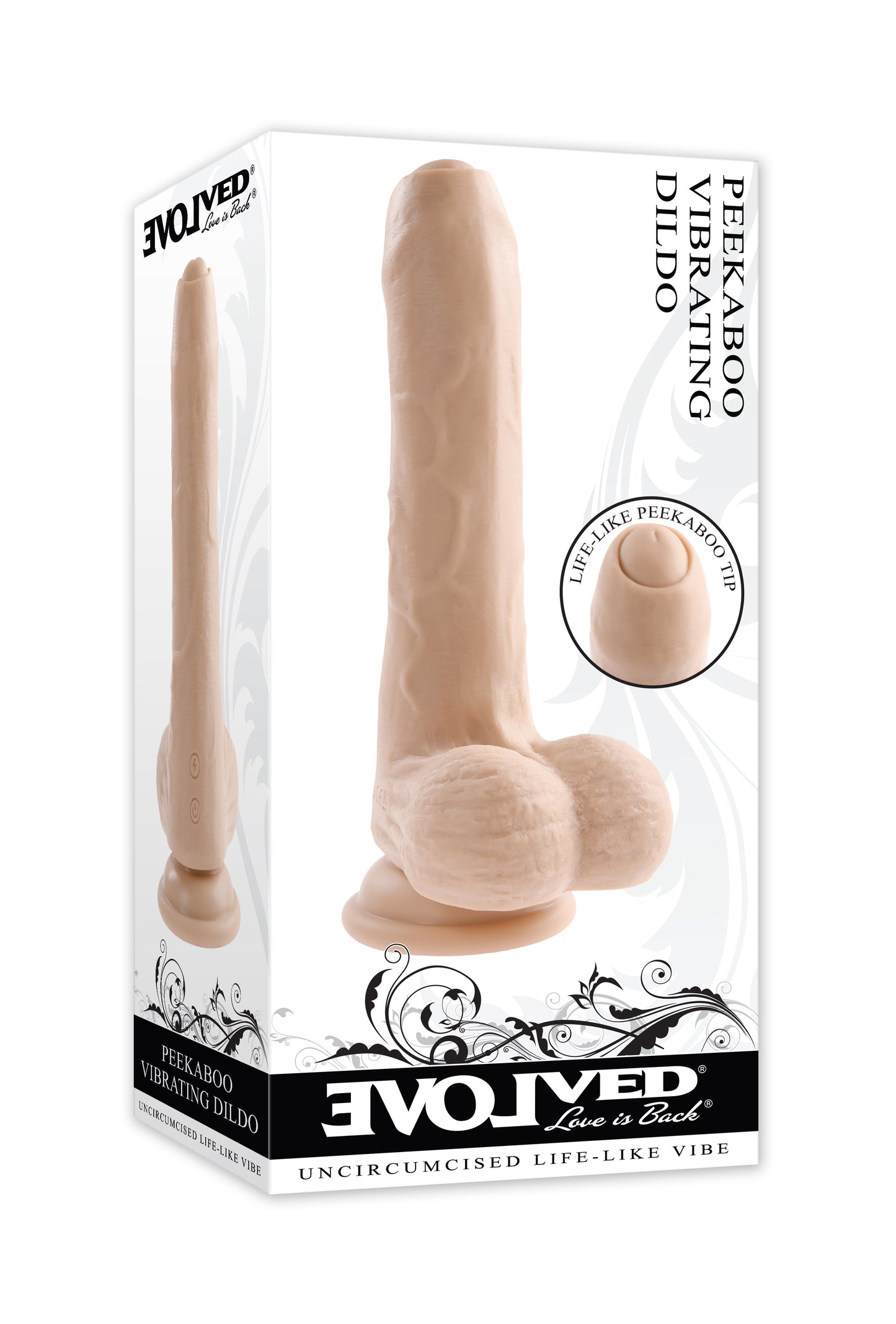 Evolved PEEK A BOO VIBRATING DILDO LIGHT 20.3cm USB Rechargeable Uncut Dong