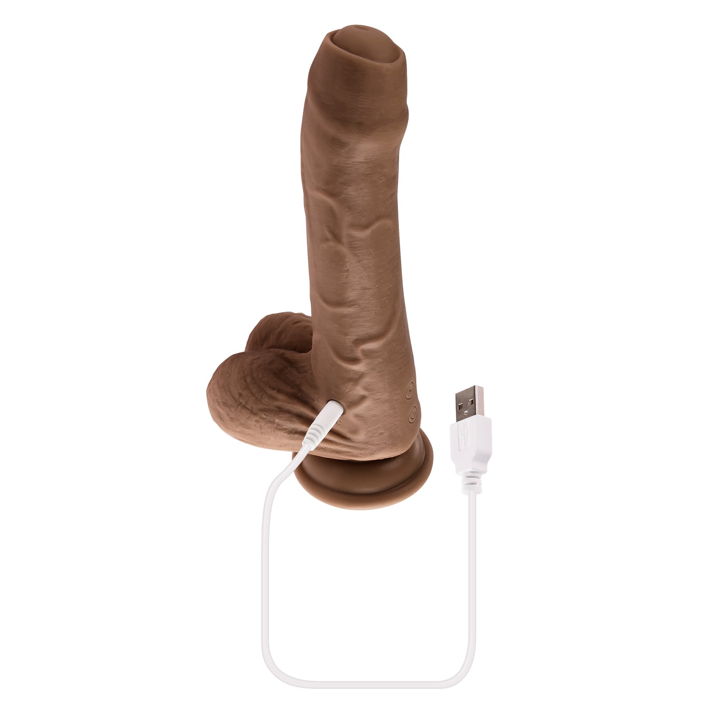 Evolved PEEK A BOO VIBRATING DILDO DARK 20.3cm USB Rechargeable Uncut Dong