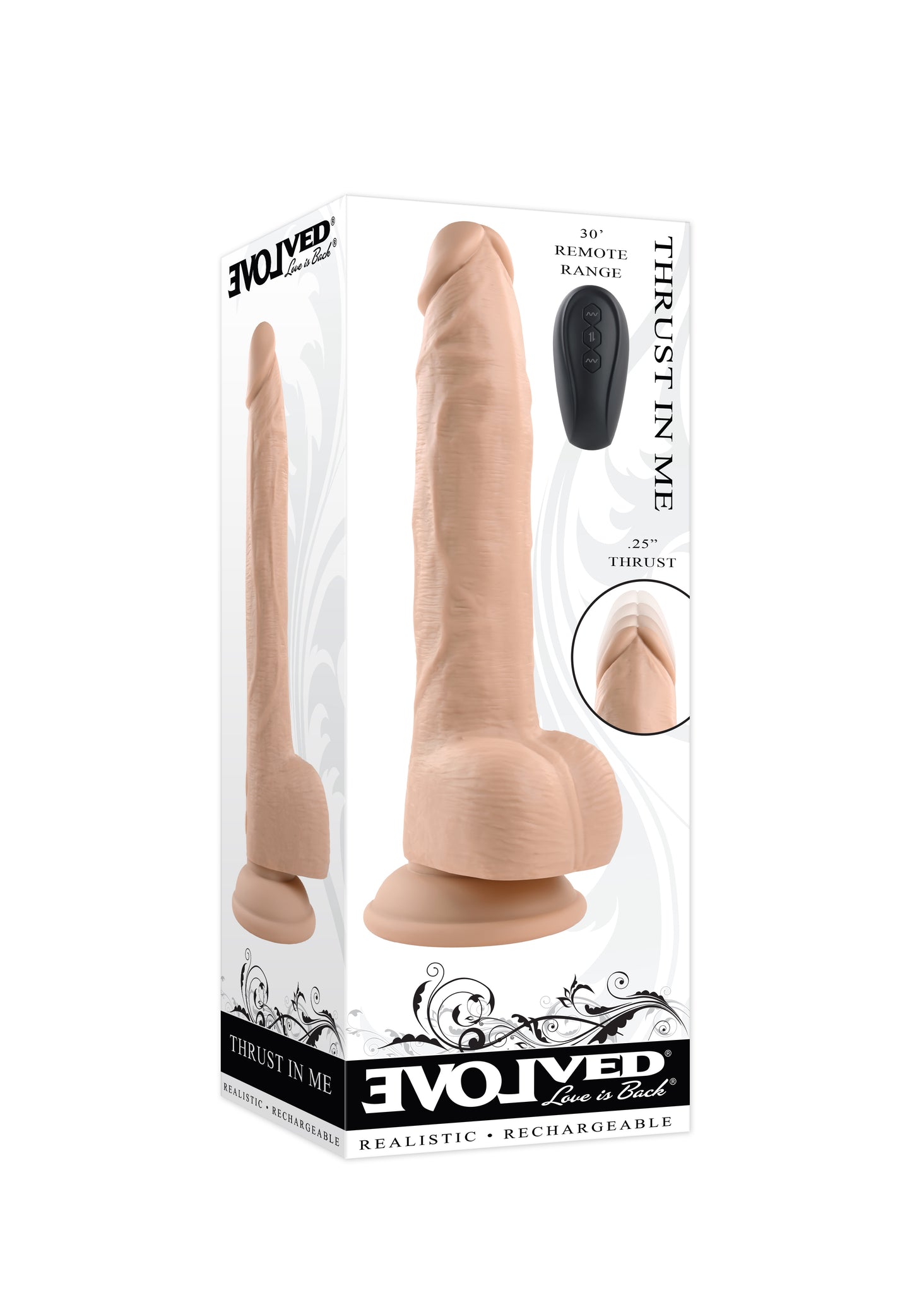 Evolved THRUST IN ME LIGHT Flesh 23.5cm USB Rechargeable Thrusting Dong Dildo