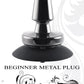 Evolved BEGINNER METAL PLUG Black Chrome 11.2cm USB Rechargeable Vibrating Butt Plug