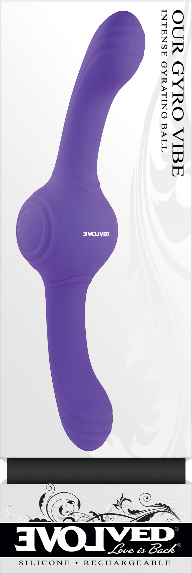 Evolved OUR GYRO VIBE Purple 29.5cm USB Rechargeable Super Double Vibrator