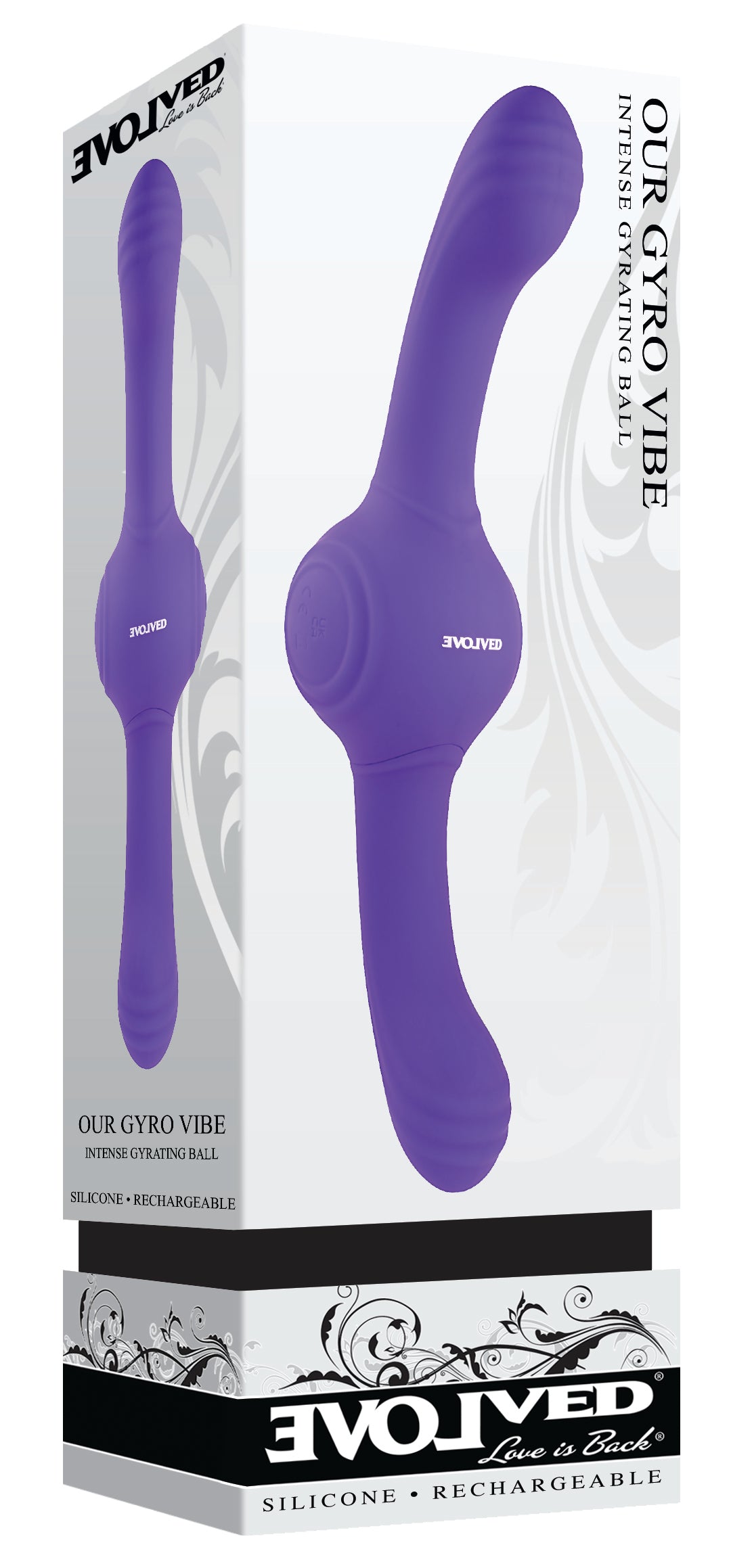 Evolved OUR GYRO VIBE Purple 29.5cm USB Rechargeable Super Double Vibrator