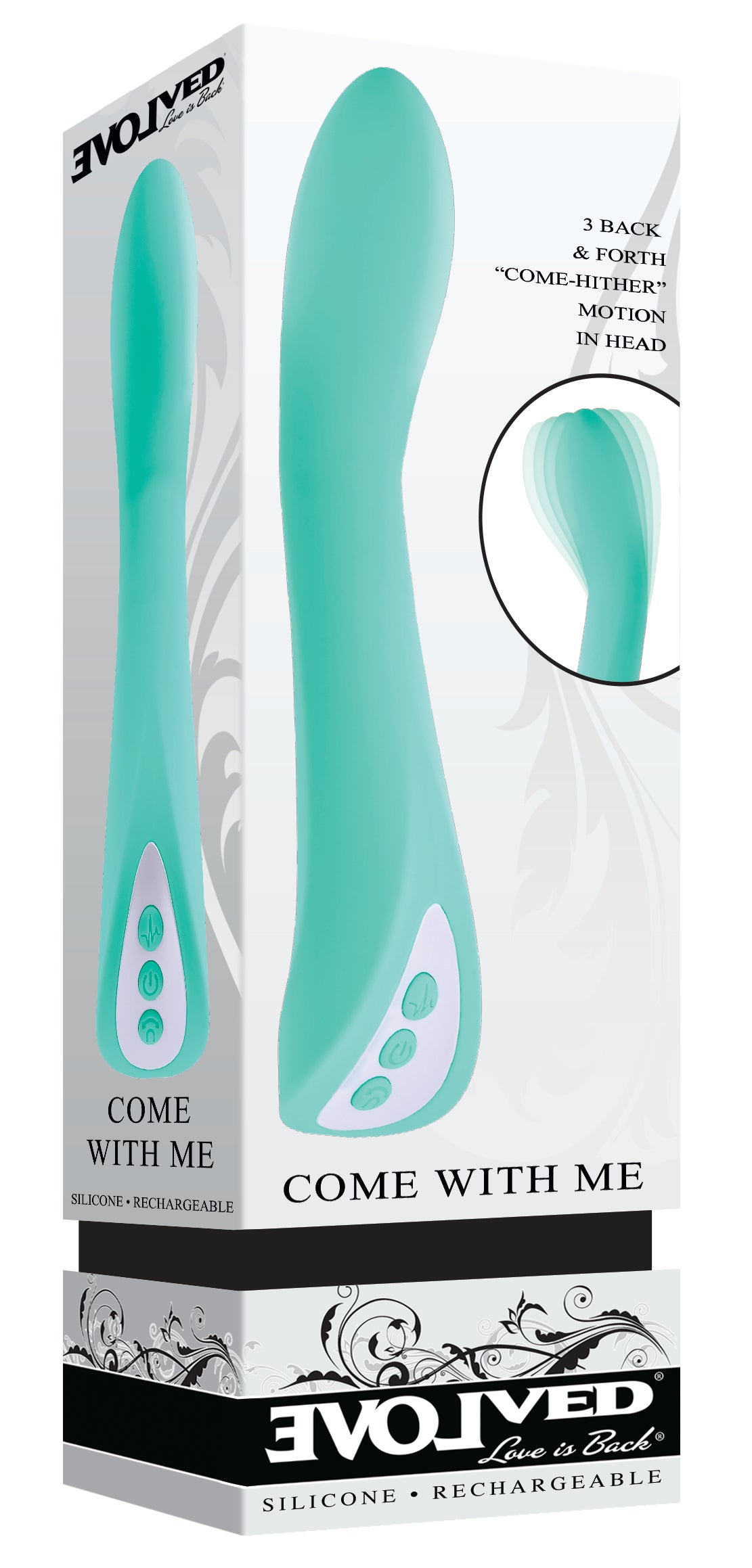 Evolved COME WITH ME Teal 20.3cm USB Rechargeable Vibrator with Flicking Head