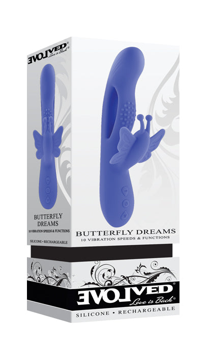 Evolved BUTTERFLY DREAMS Purple 23.8cm USB Rechargeable Butterfly Vibrator