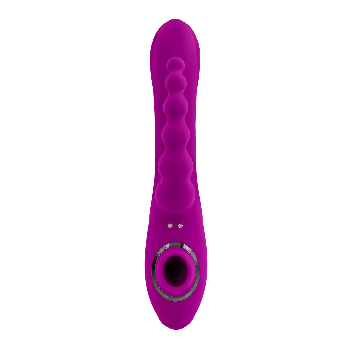 Evolved FOURGASM Purple 21.9cm USB Rechargeable Triple Vibrator with Suction